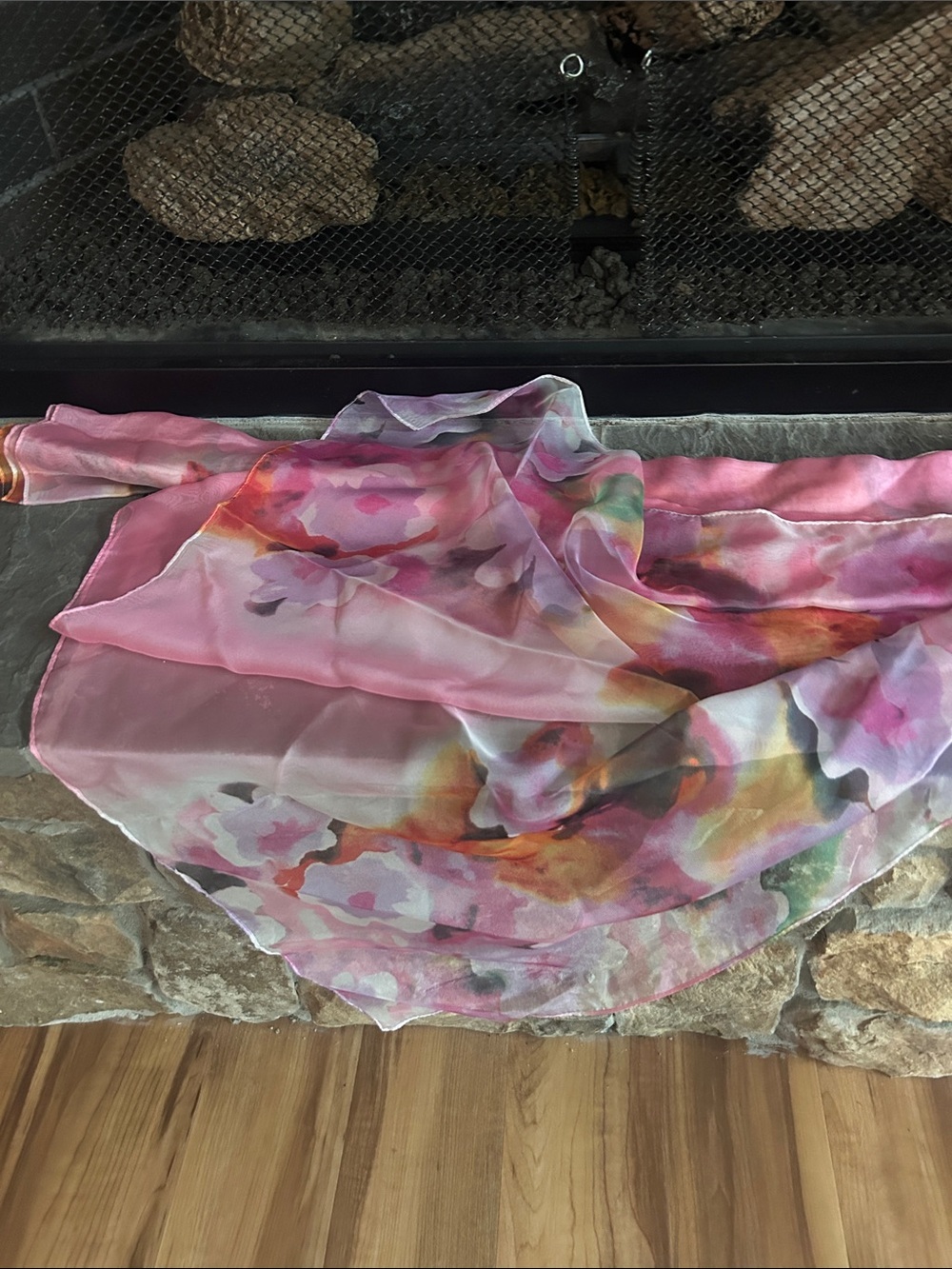 Mixit Pink Floral Watercolor Scarf
